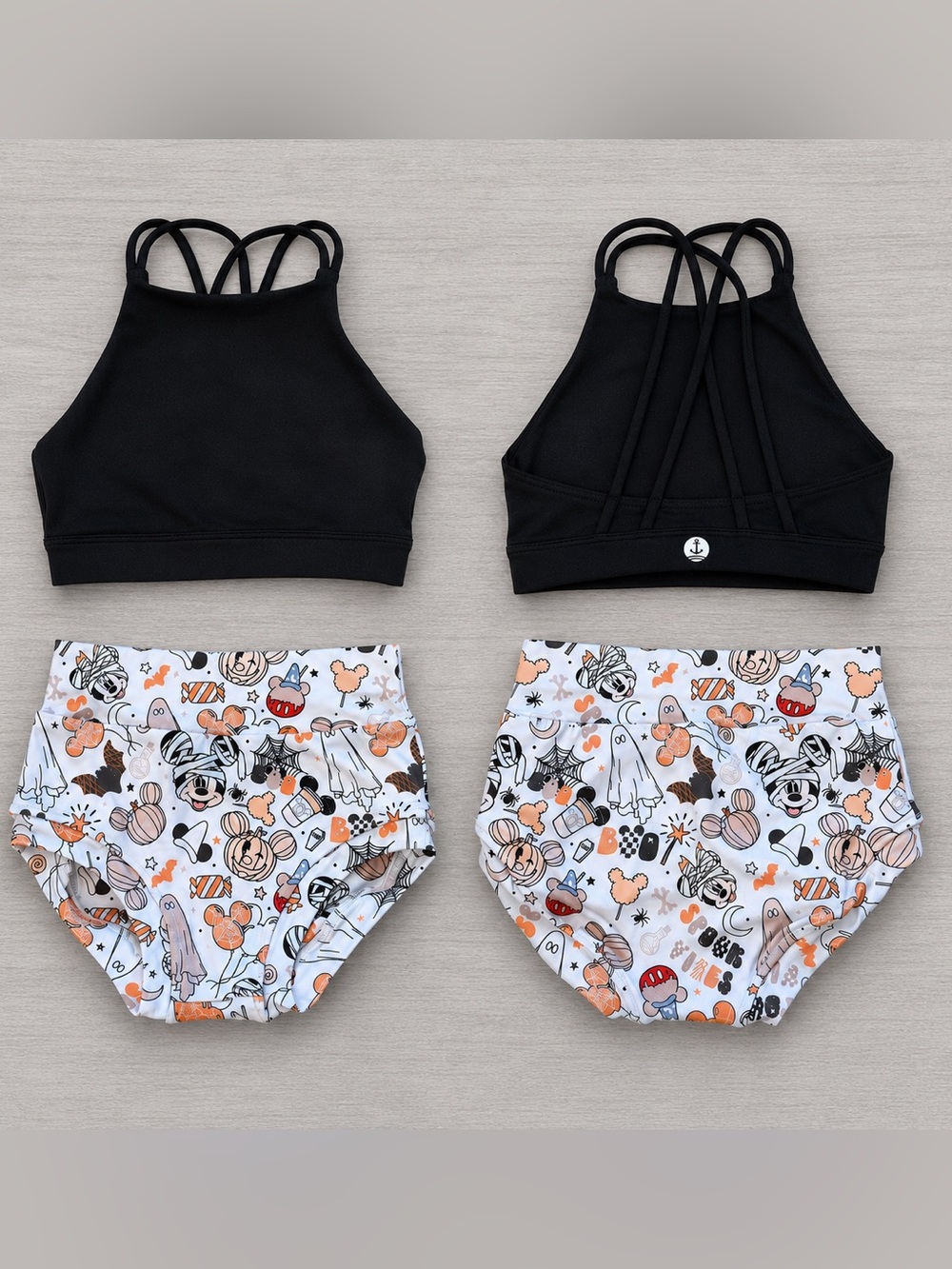 NEW Anchor Black Top & Custom Mickey Disney Halloween Dance 2PC Set
